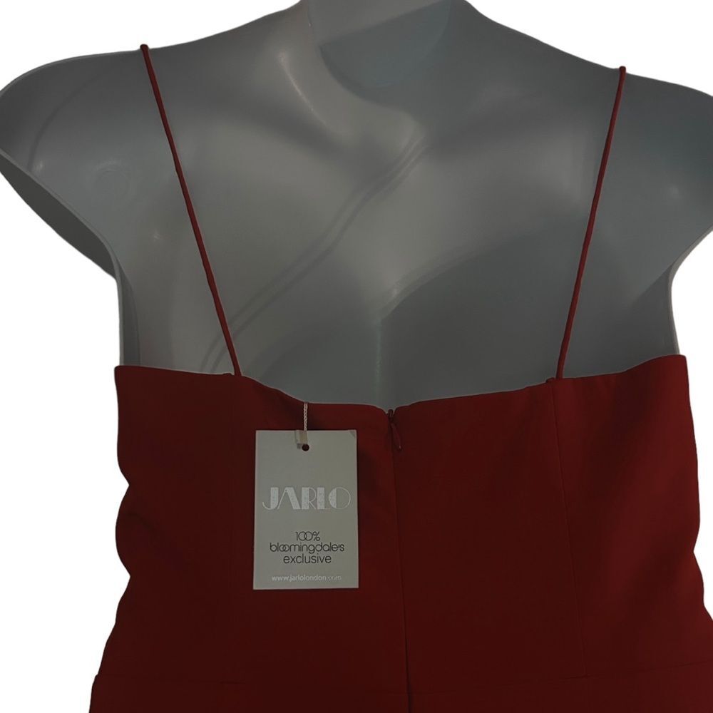 Jarlo Wine Red Maxi with Train High Low Formal Dress Fluted Noelle Evening Gown - Picture 10 of 12